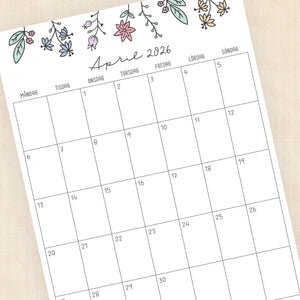 Kalender 2026 att skriva ut