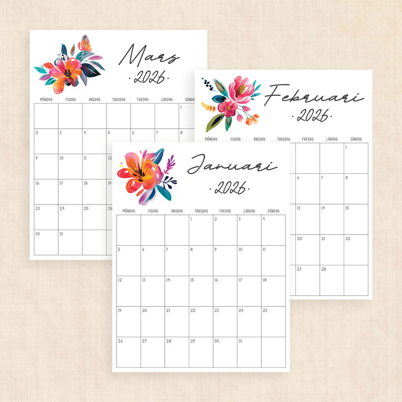 Kalender 2026 att skriva ut