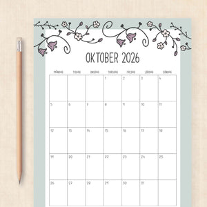 Kalender 2026 att skriva ut