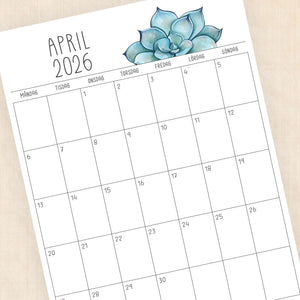 Kalender 2026 att skriva ut