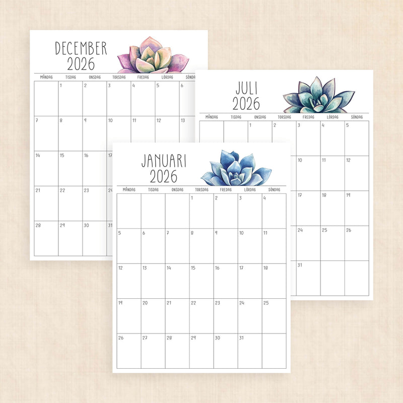 Kalender 2026 att skriva ut