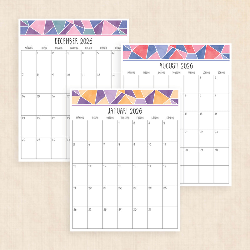 Kalender 2026 att skriva ut