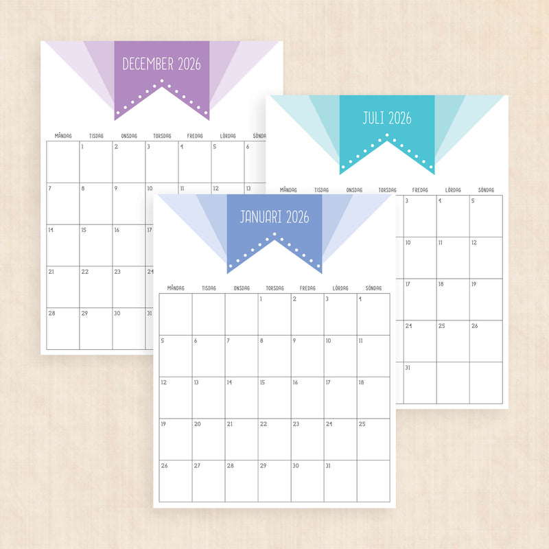 Kalender 2026 att skriva ut