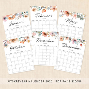 Kalender 2026 att skriva ut