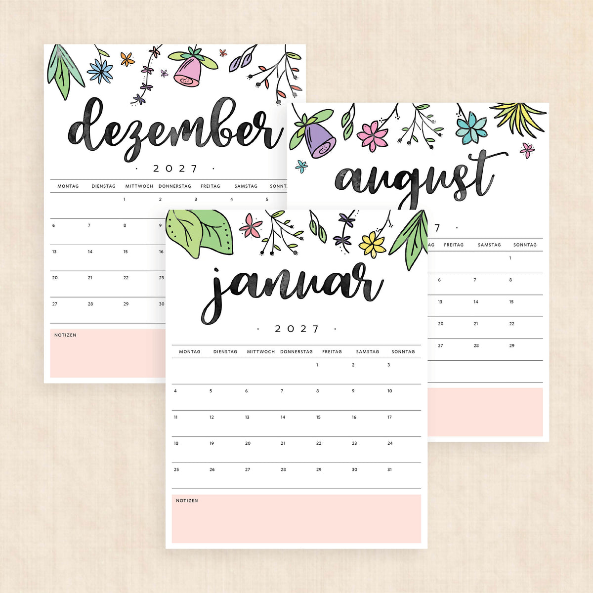 kalender 2027 zum ausdrucken