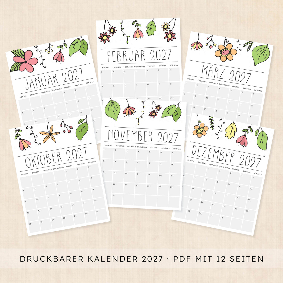 kalender 2027 zum ausdrucken