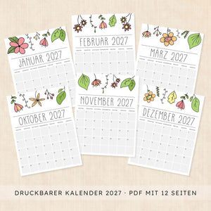 kalender 2027 zum ausdrucken