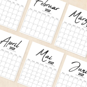 kalender 2027 zum ausdrucken