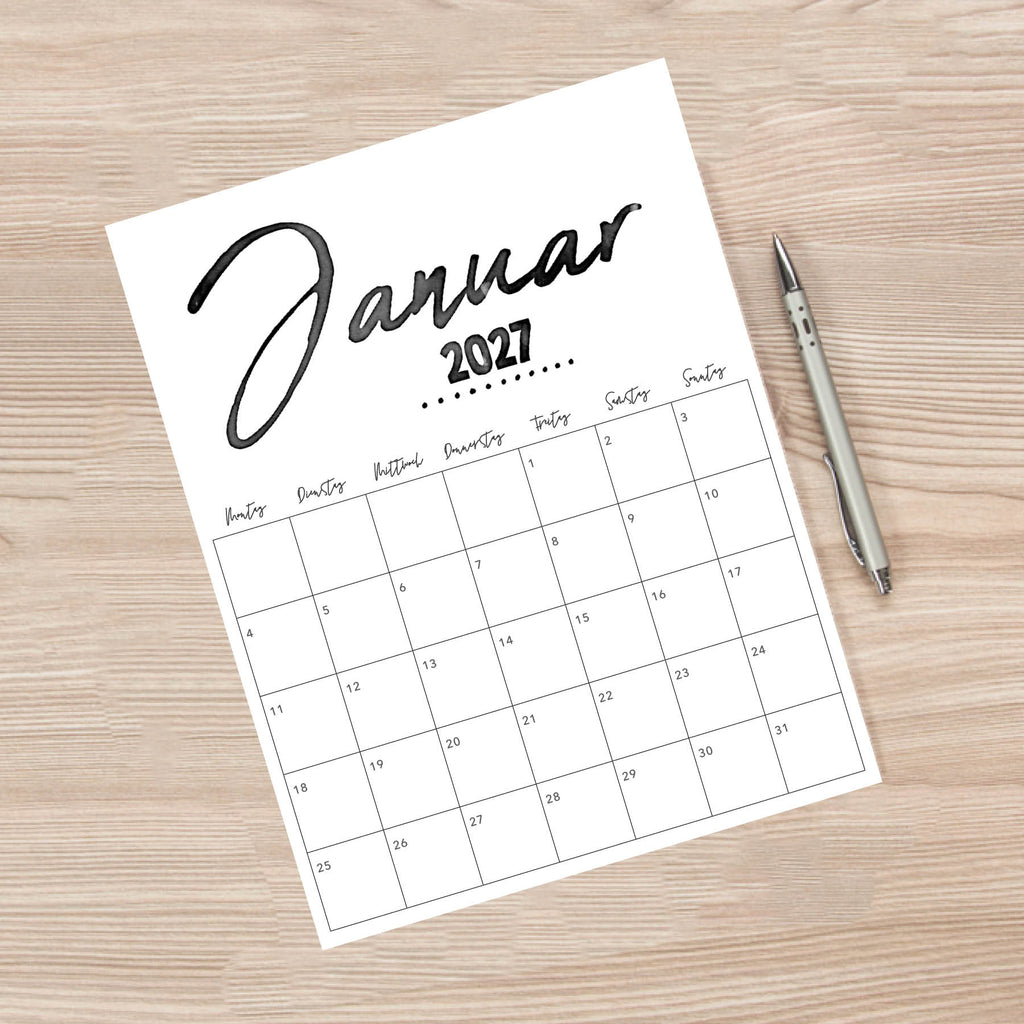 kalender 2027 zum ausdrucken