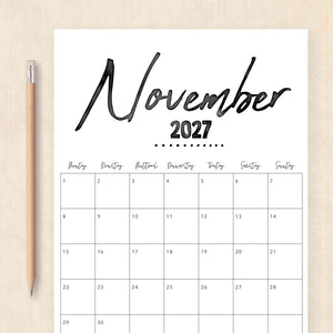 kalender 2027 zum ausdrucken