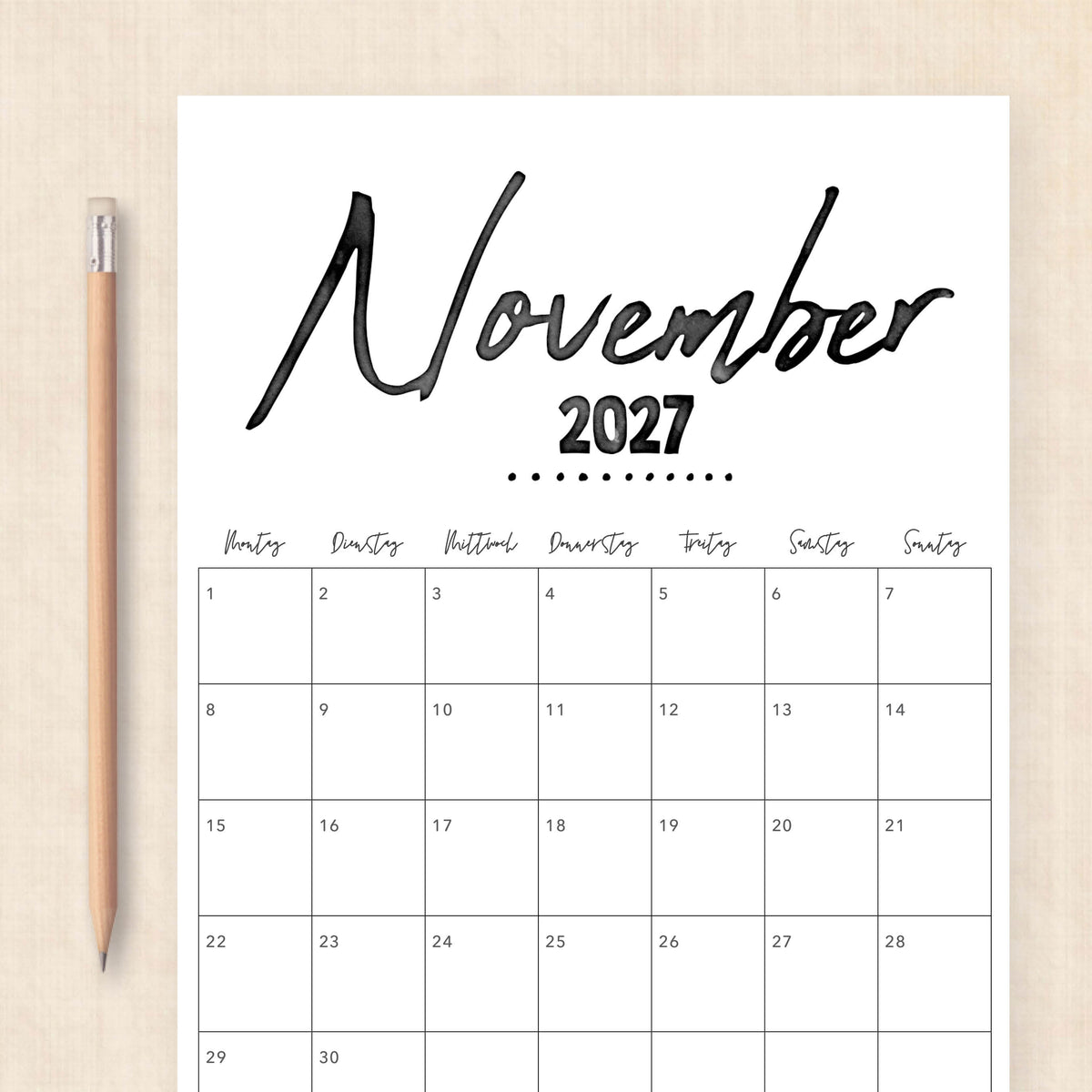 kalender 2027 zum ausdrucken