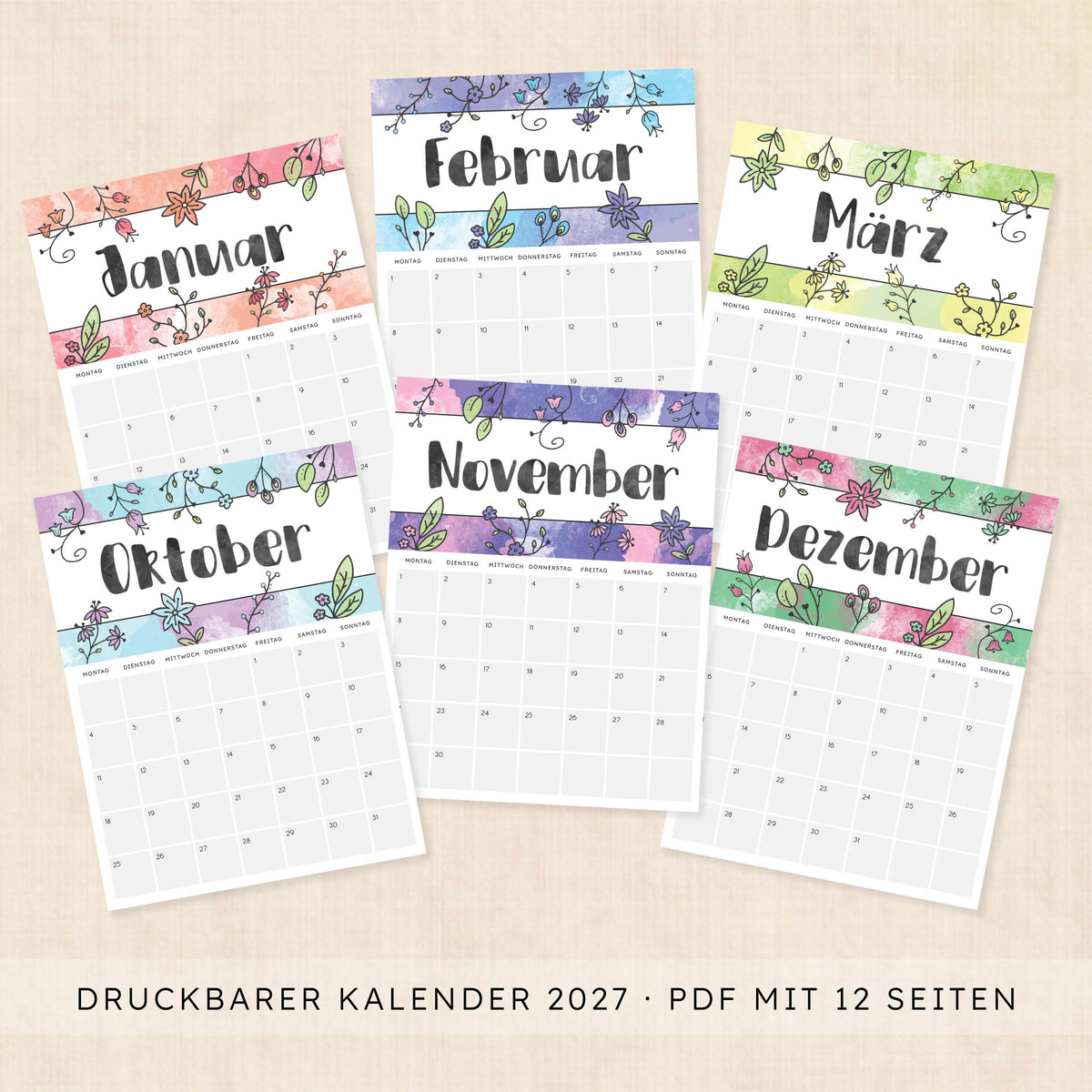 kalender 2027 zum ausdrucken
