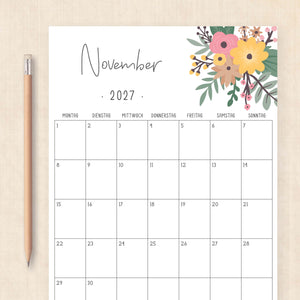 kalender 2027 zum ausdrucken