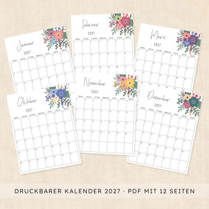 kalender 2027 zum ausdrucken