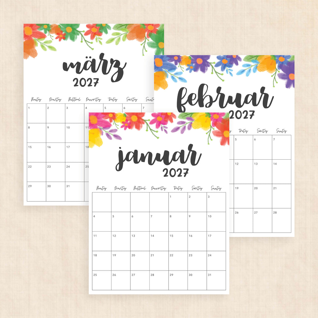 kalender 2027 zum ausdrucken