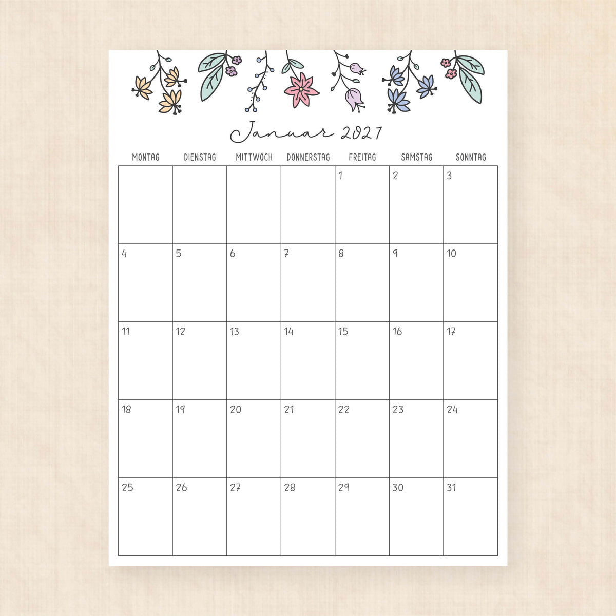 kalender 2027 zum ausdrucken
