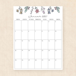 kalender 2027 zum ausdrucken