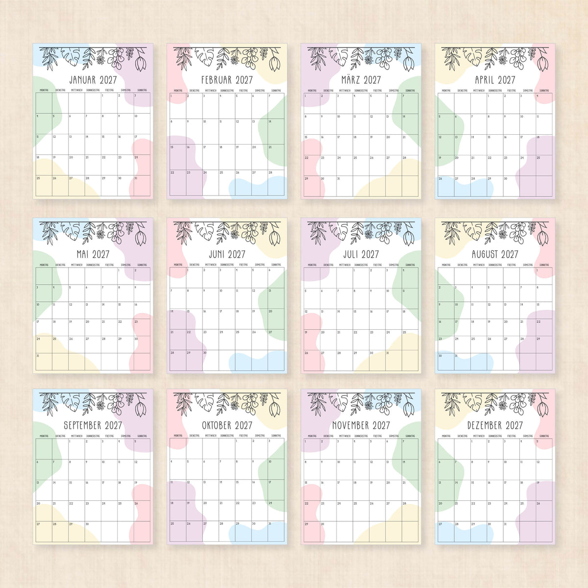 kalender 2027 zum ausdrucken