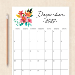 kalender 2027 zum ausdrucken