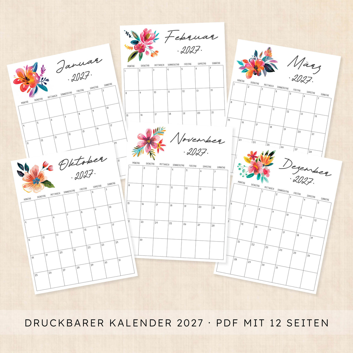 kalender 2027 zum ausdrucken