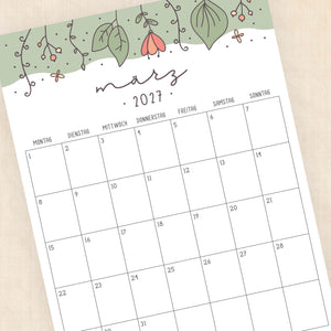 kalender 2027 zum ausdrucken