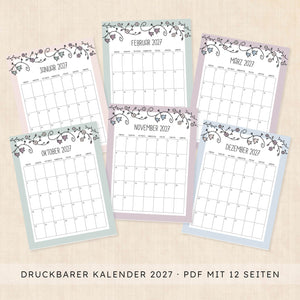 kalender 2027 zum ausdrucken