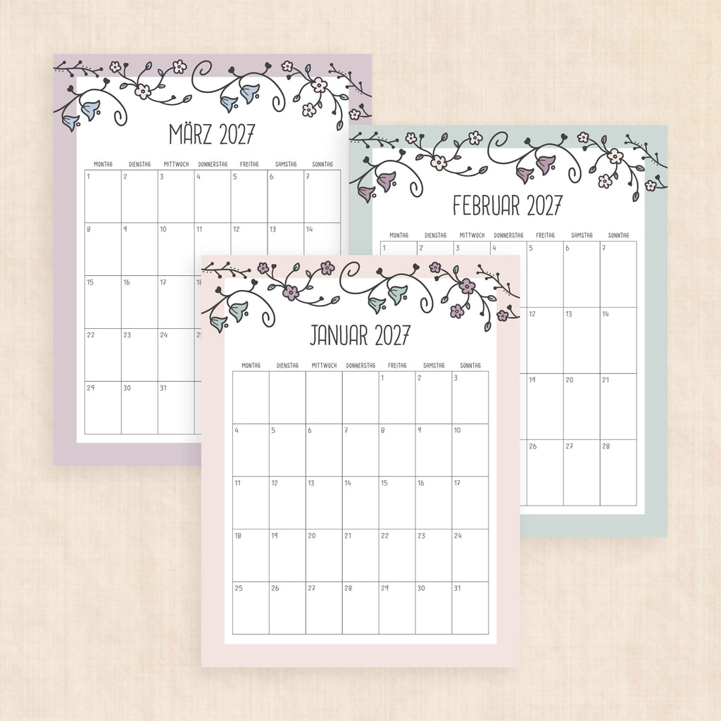kalender 2027 zum ausdrucken
