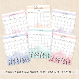 kalender 2027 zum ausdrucken