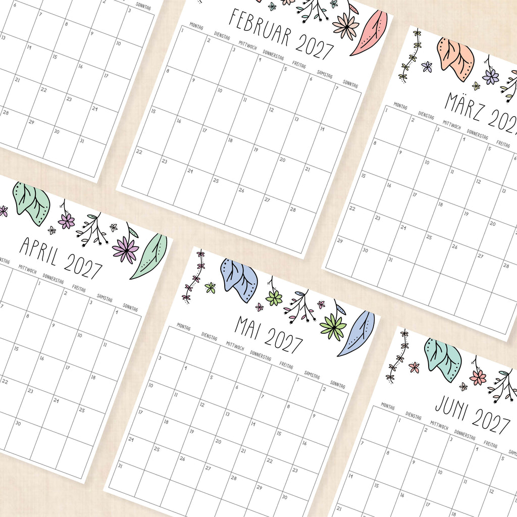 kalender 2027 zum ausdrucken