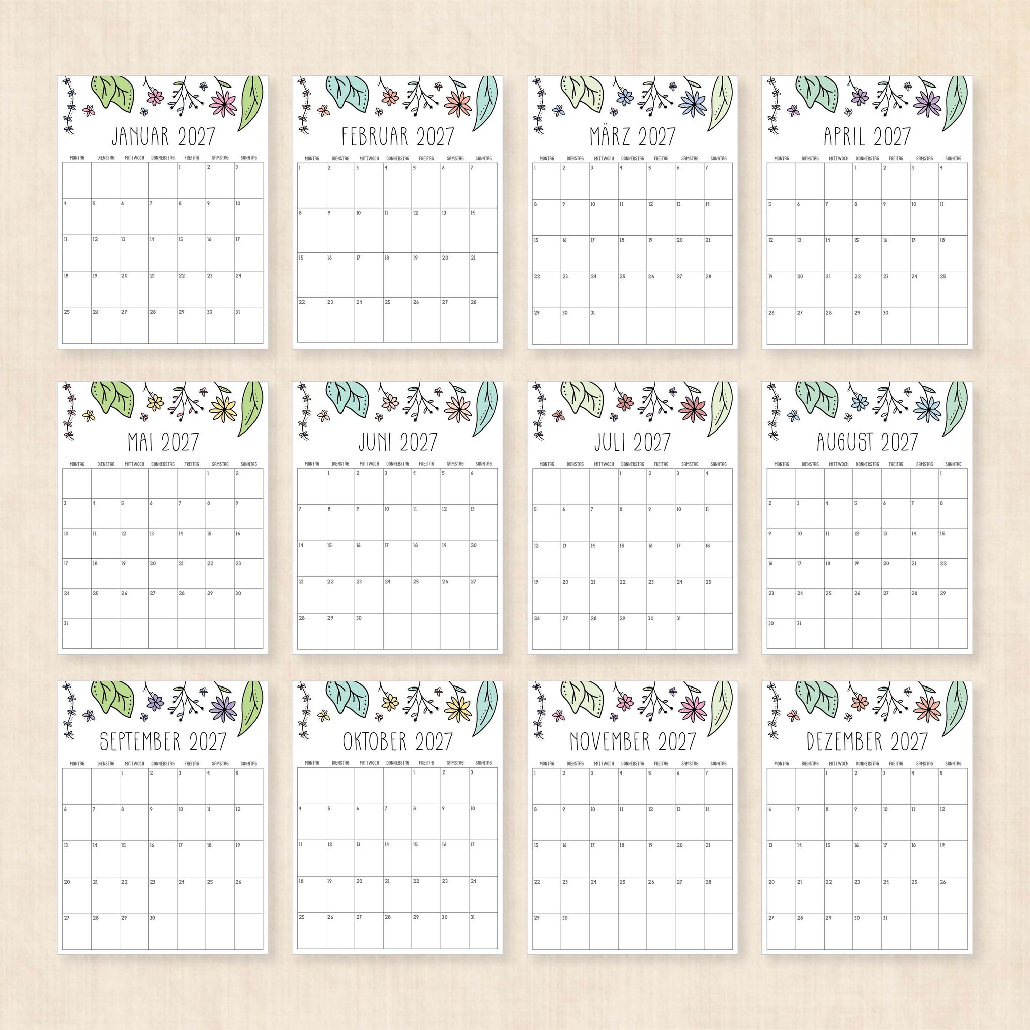 kalender 2027 zum ausdrucken