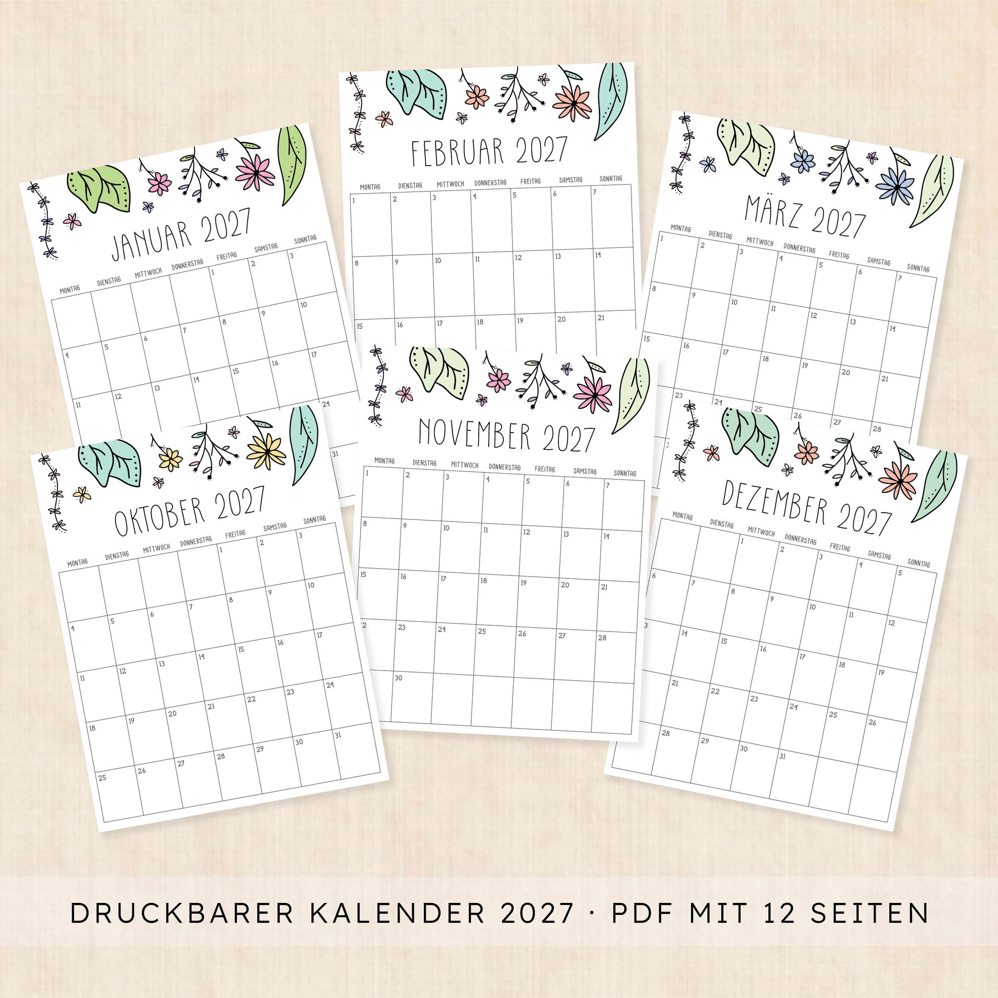 kalender 2027 zum ausdrucken