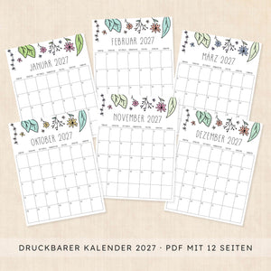 kalender 2027 zum ausdrucken