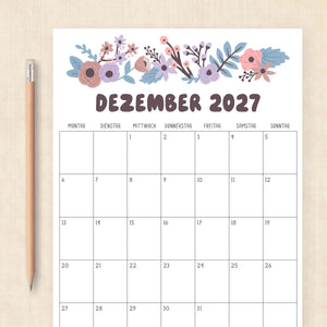 kalender 2027 zum ausdrucken