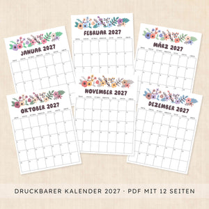 kalender 2027 zum ausdrucken