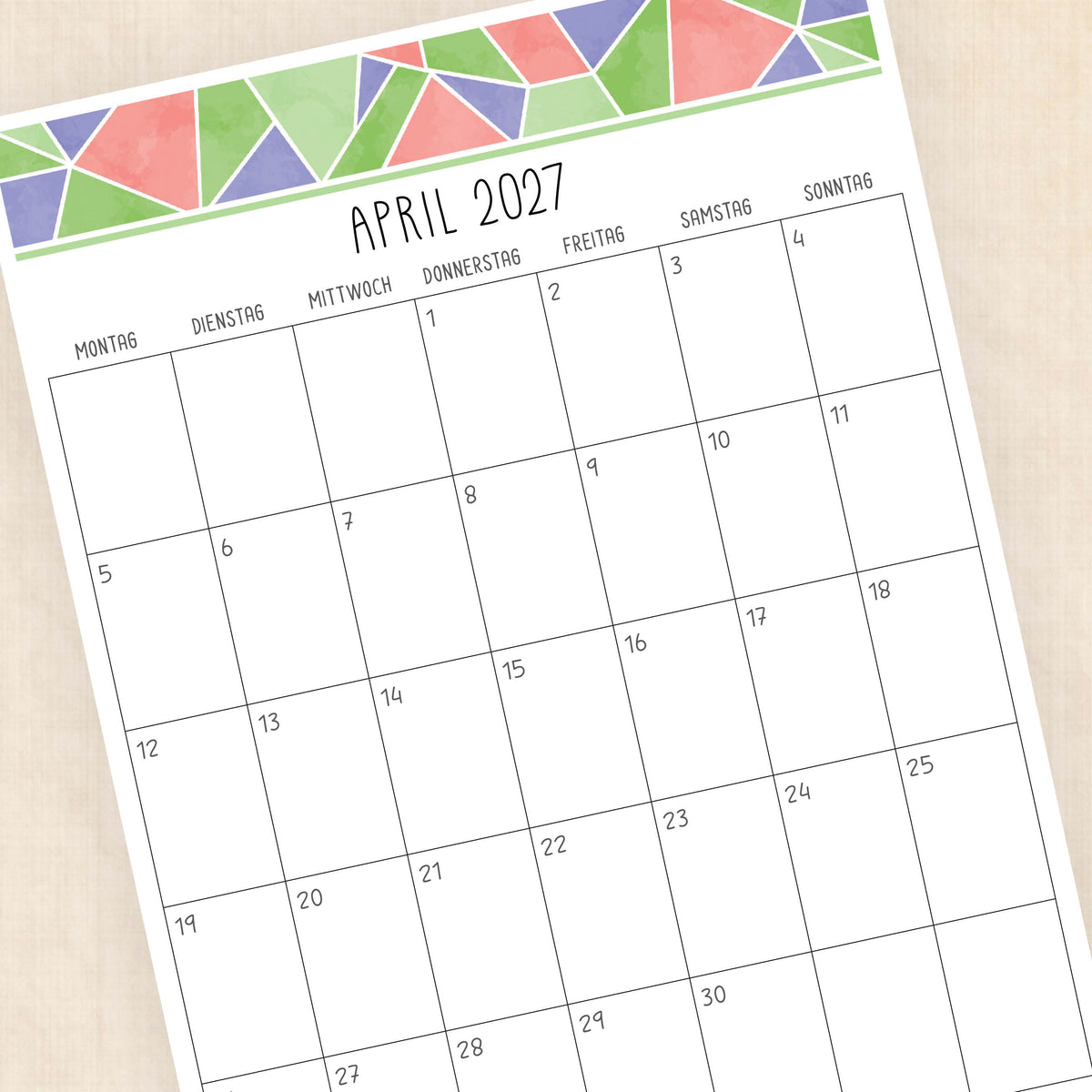 kalender 2027 zum ausdrucken
