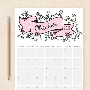 kalender 2027 zum ausdrucken