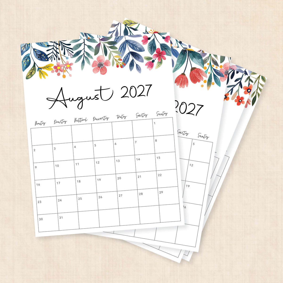 kalender 2027 zum ausdrucken