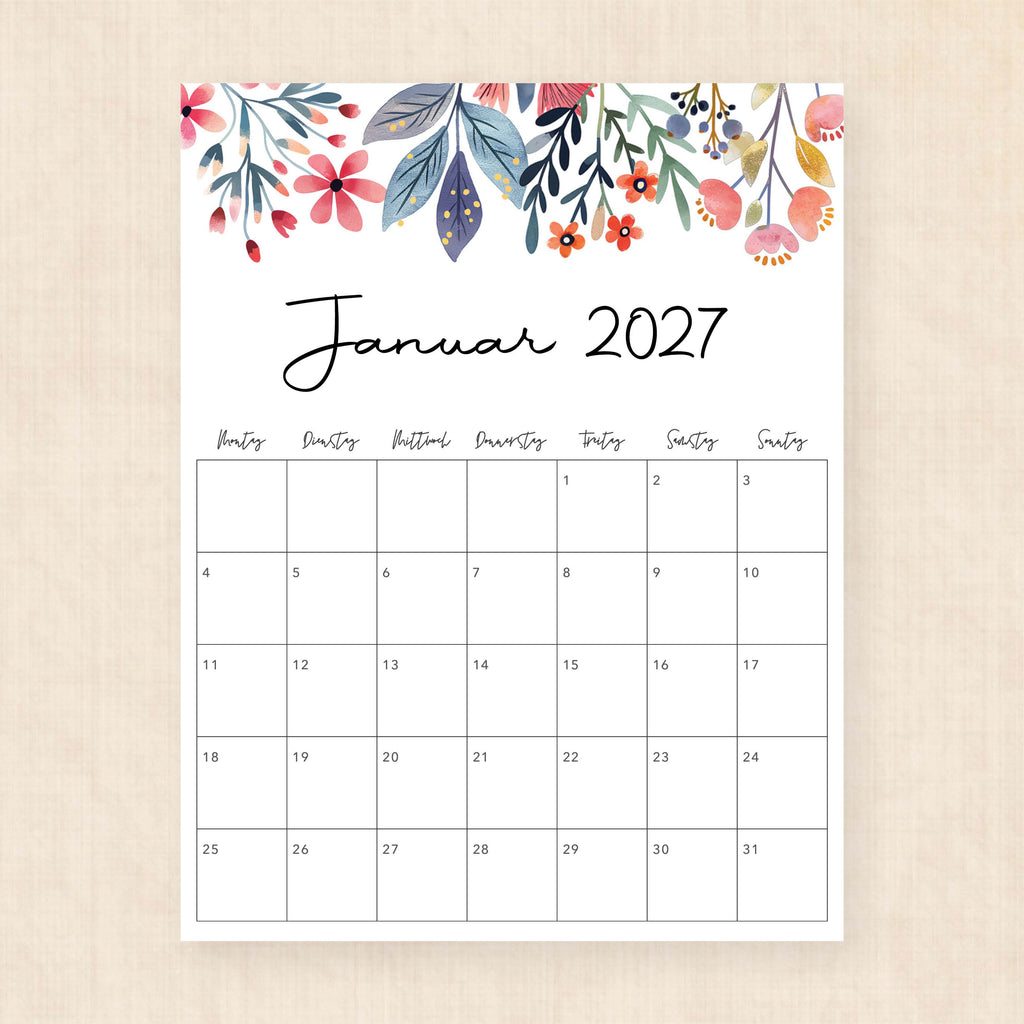 kalender 2027 zum ausdrucken