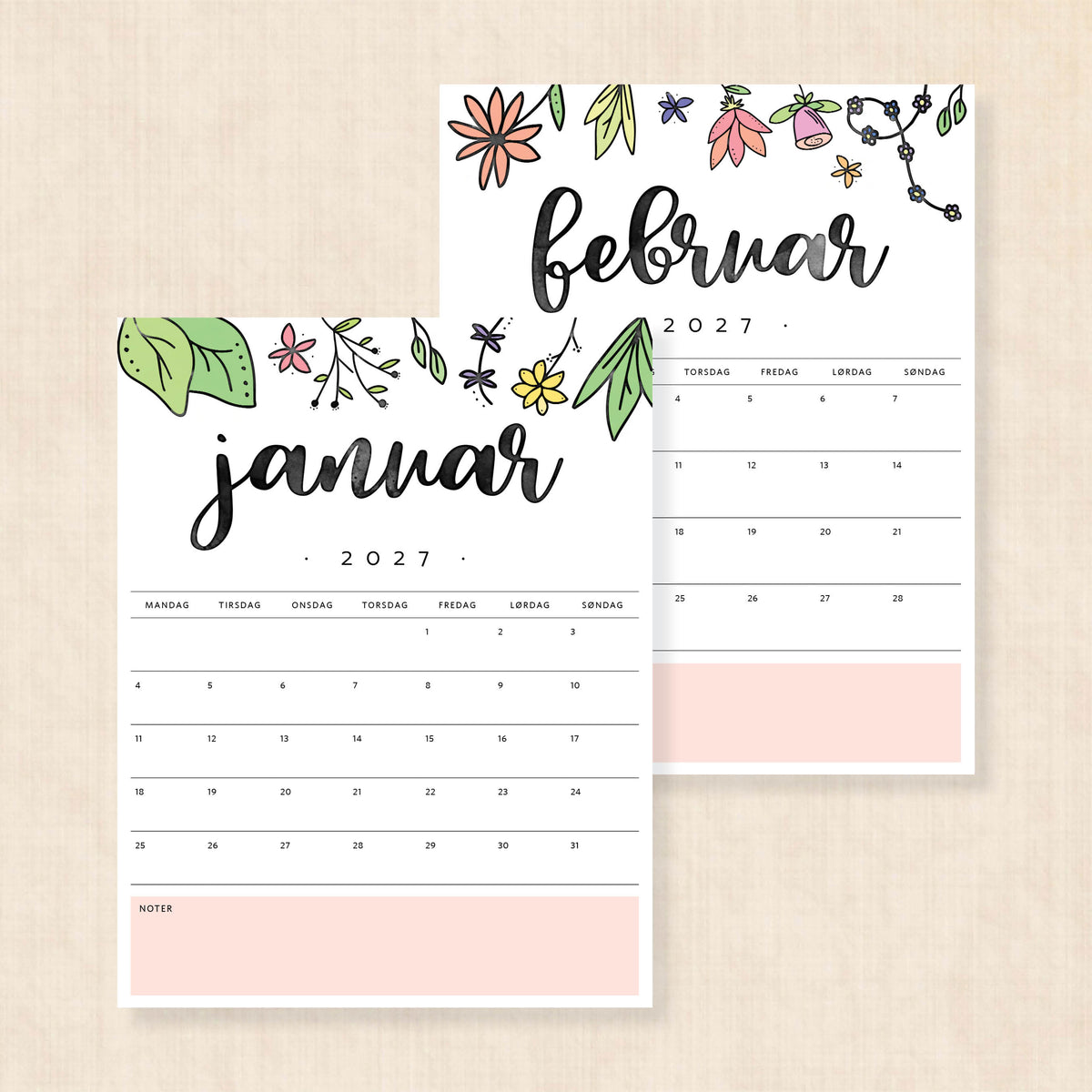 Kalender 2027 print selv