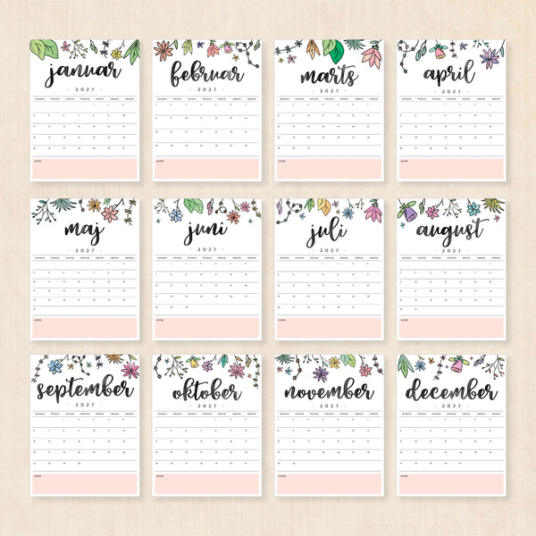 Kalender 2027 print selv