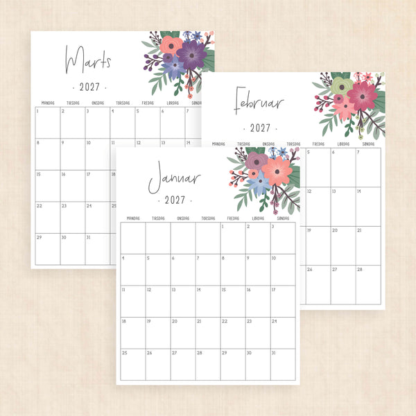 Kalender 2027 print selv