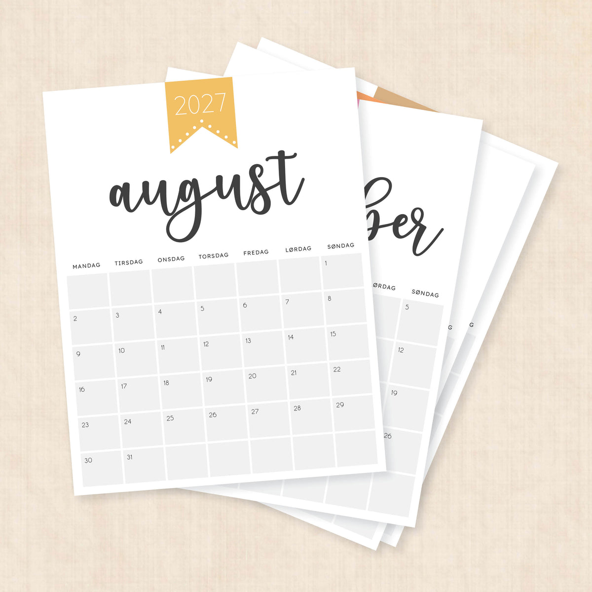 Kalender 2027 print selv
