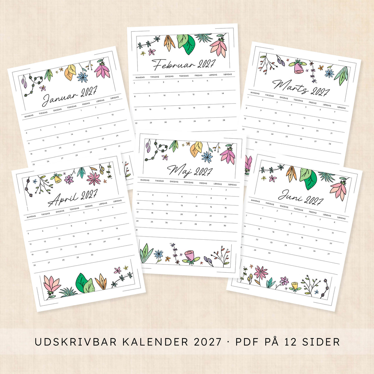Kalender 2027 print selv