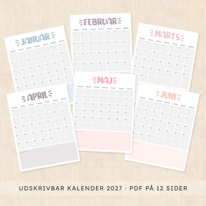 Kalender 2027 print selv