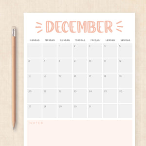 Kalender 2027 print selv