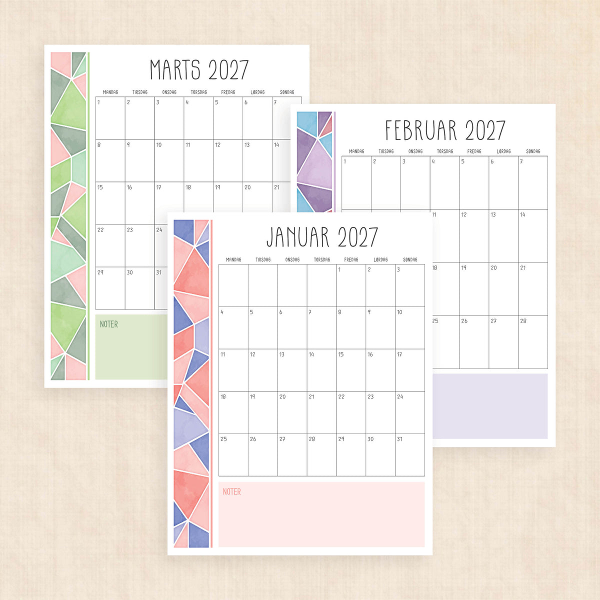 Kalender 2027 print selv