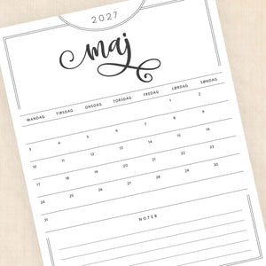 Kalender 2027 print selv