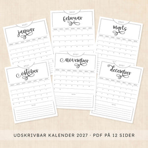 Kalender 2027 print selv