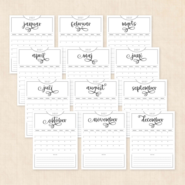 Kalender 2027 print selv