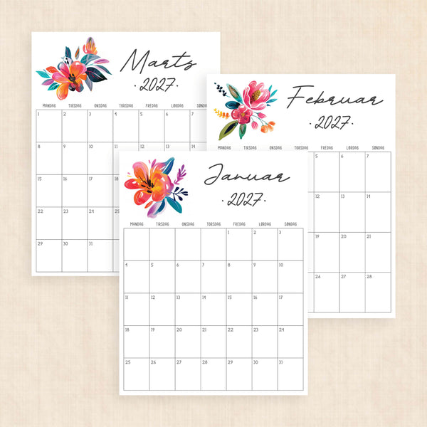 Kalender 2027 print selv